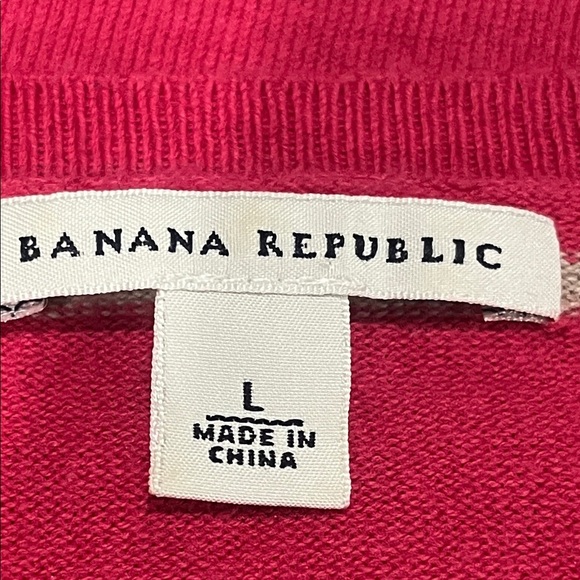 BANANA REPUBLIC PINK AND GRAY STRIPE LONG SLEEVE T—SHIRT SIZE L - Picture 3 of 12